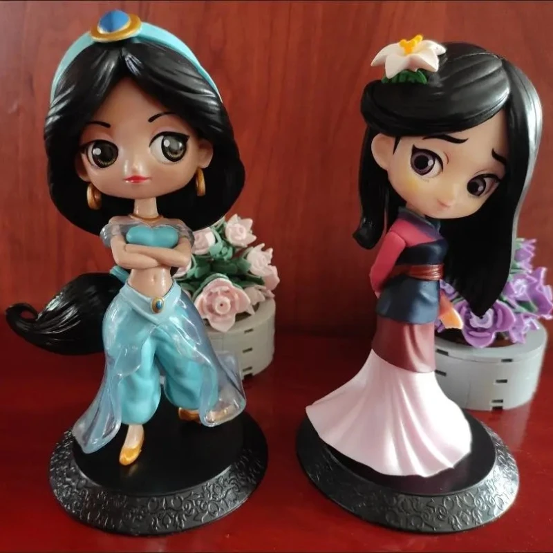 

Q-version 15cm Disney Elsa Princess Doll Model Jasmine Princess Figure Handmade Toys Desktop Decoration Girl Kawaii Toy Gift