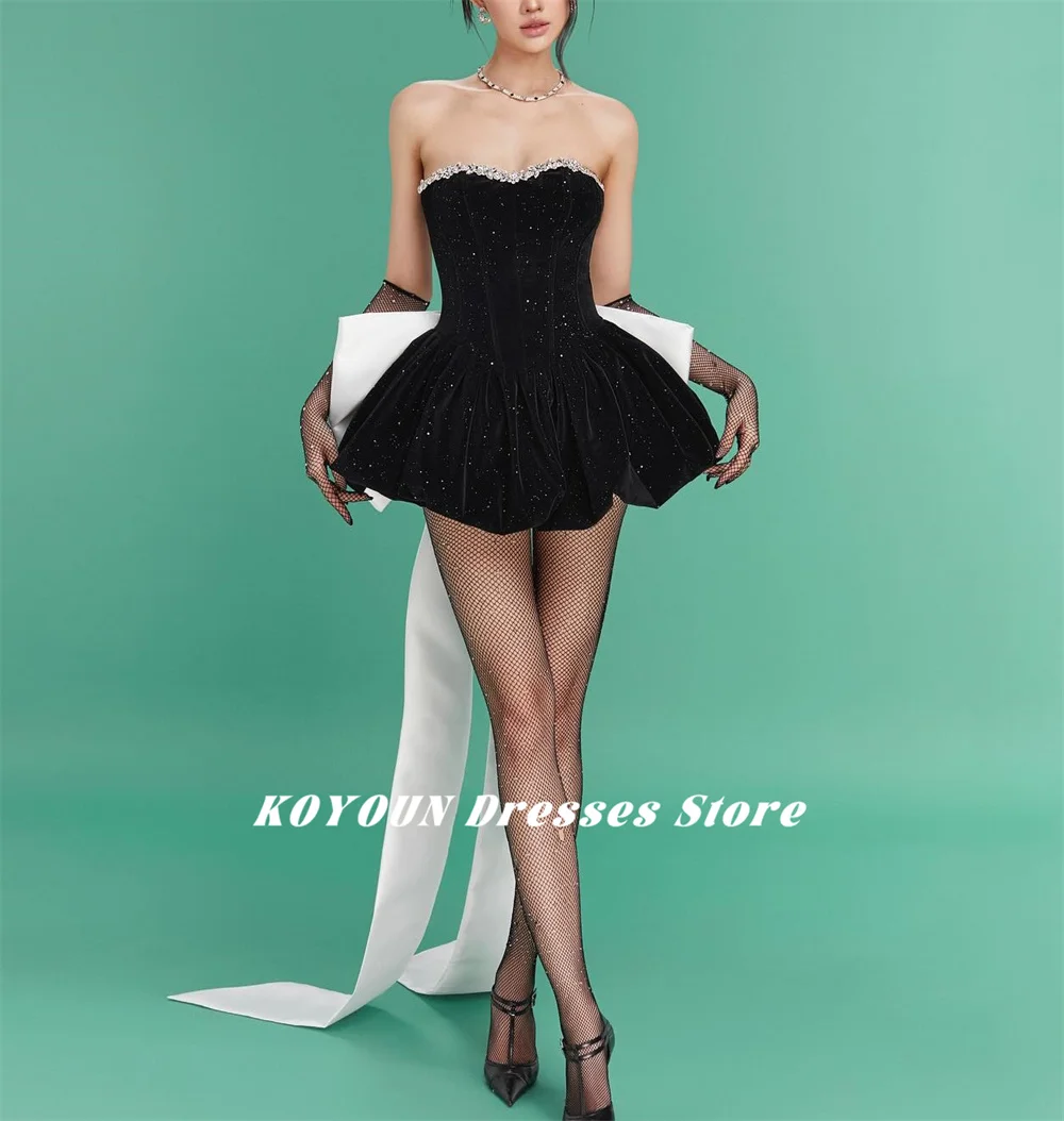 KOYOUN Black Sexy Sweetheart Coactail Party Dresses Pleated Women Prom Dress Bud Skirt Mini elegant party dresses for women 2024