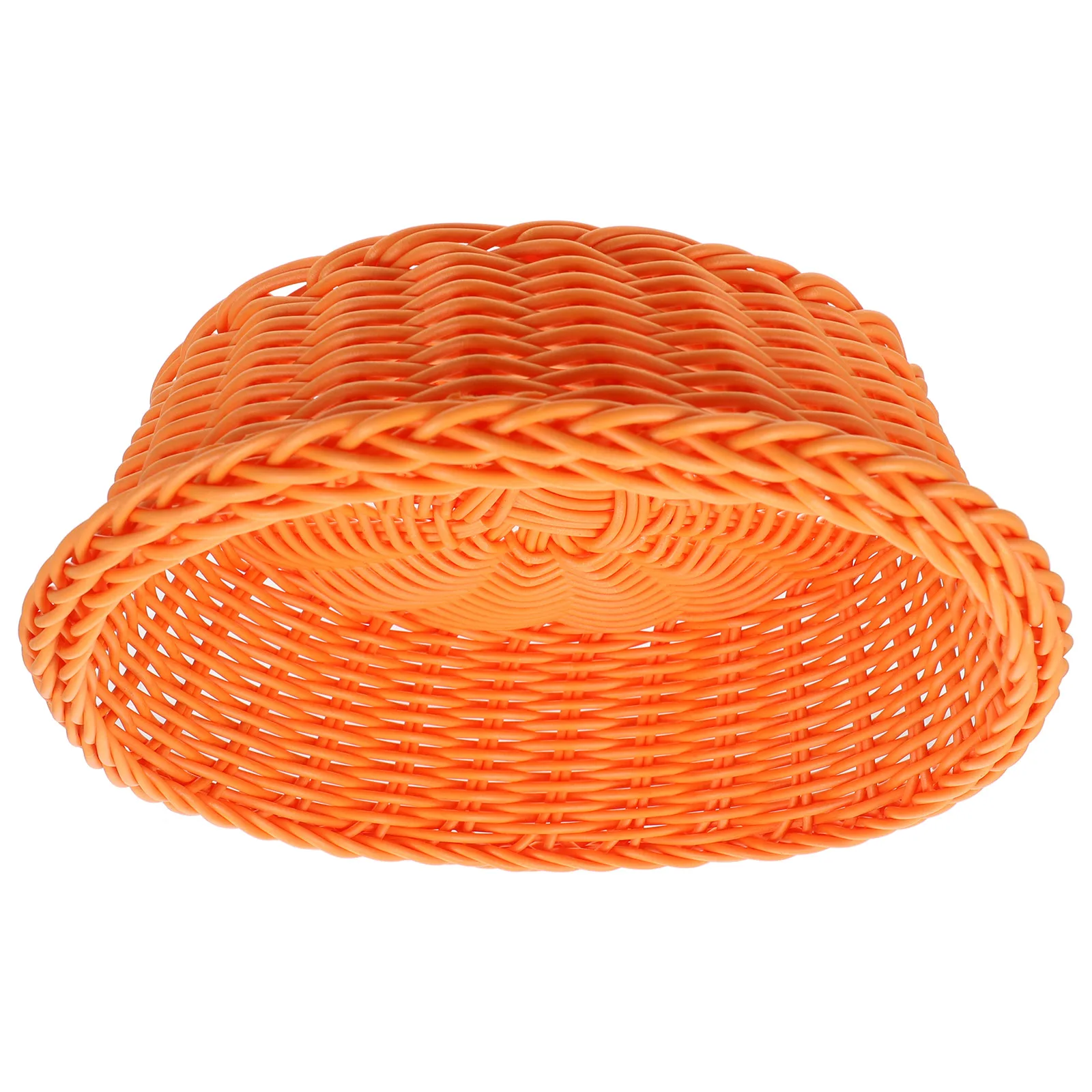 

1pc Fruit Storage Plastic Rattan Woven Home Serving Cake Serving Plate Tray Bread Snacks Holder Living Room Decor Container