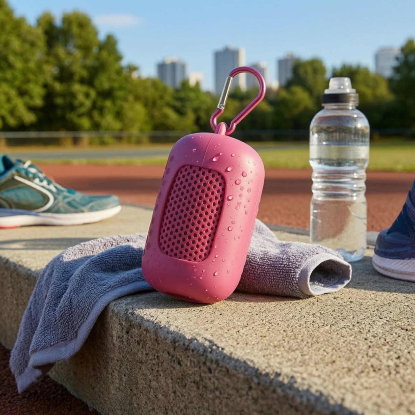 Cooling Towel with Silicone Case Mesh Cooling Towel with Clip Case Compact Lightweight for Runners, Gym, Travel