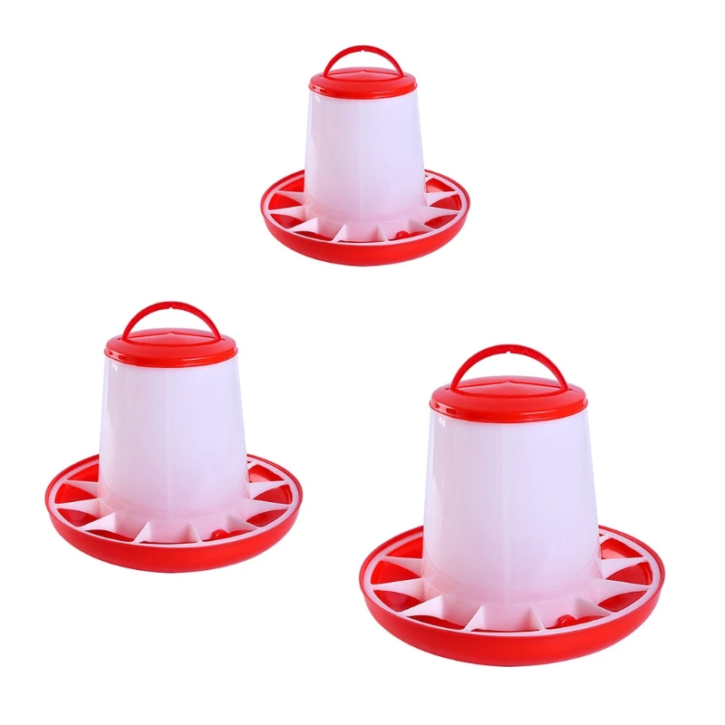 

Chick Feeder Durable Plastic Poultry Food Dispenser with Handle Design 3 Sizes Drop ship