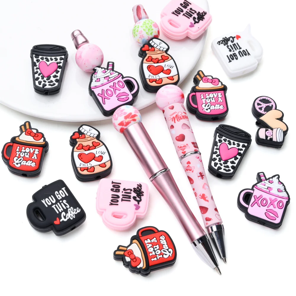 

5 шт., креативные силиконовые прорезыватели для зубов, бусины в форме чашки, свободные бусины для DIY, детские цепочки для соски, ожерелья, браслеты, ювелирные изделия