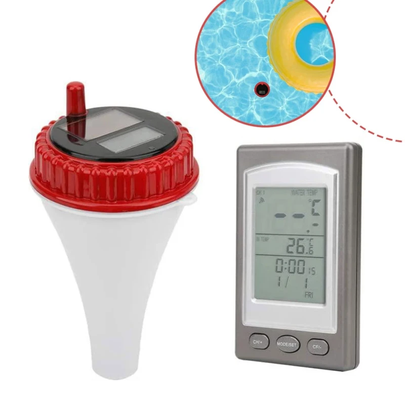 

Solar Thermometer Wireless Swimming Pool Outdoor Digital Powered Swim Pond Tub Waterproof Float Temperature Meter LCD Display