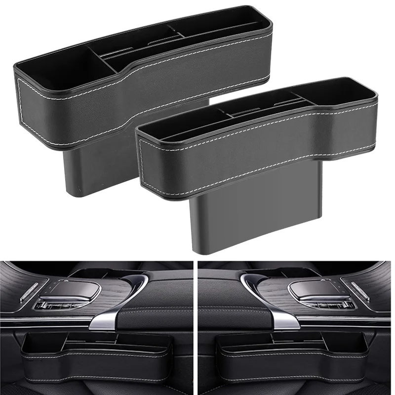 

Car Leather Seat Gap Storage Box Organizer With Logo For Renault Clio Scenic Logan Megane Koleos Safrane Sandero Accessories