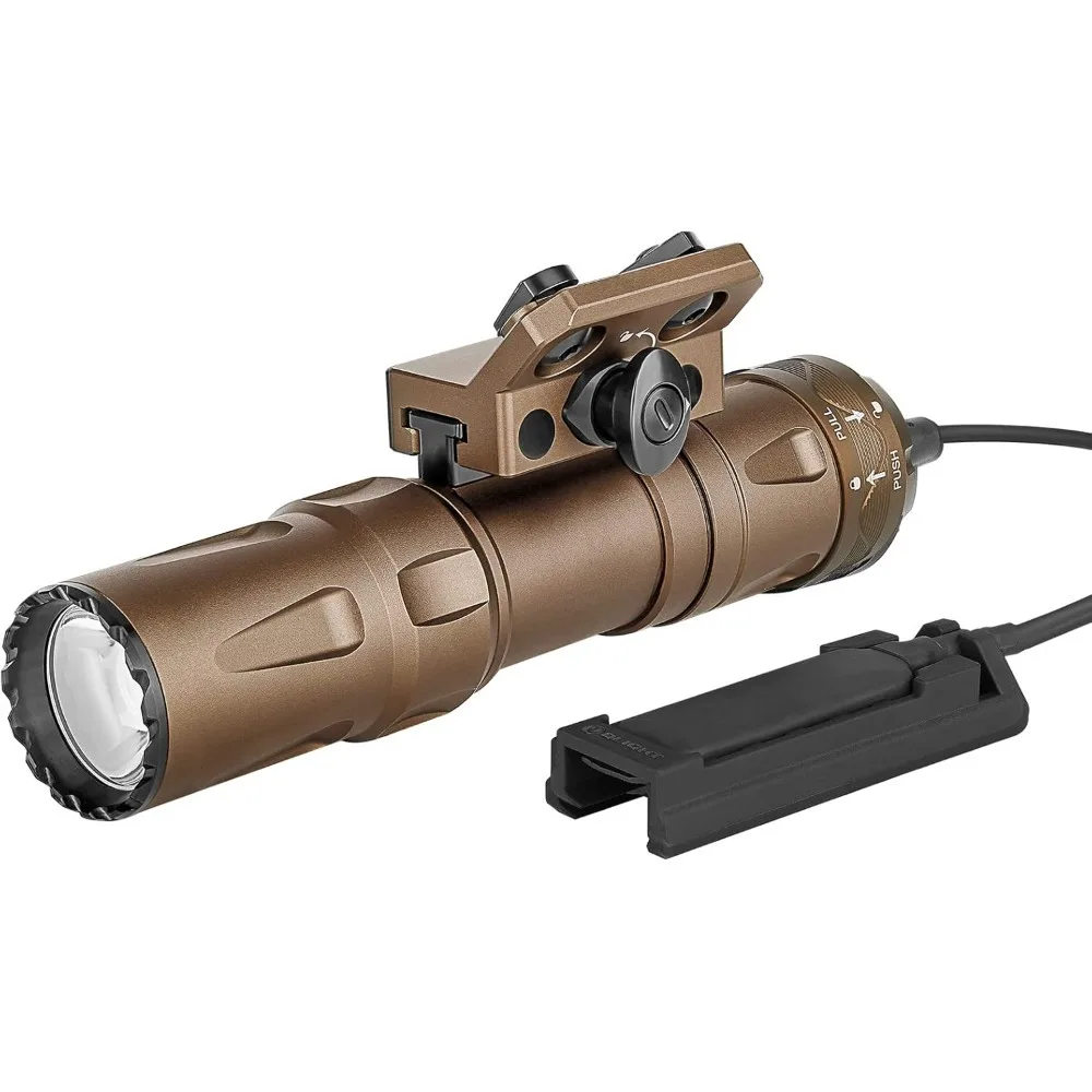 

Weapon Light, 1250 Lumens Ultra Compact Rechargeable Mlok Installation, Detachable Slide Rail Installation and Remote Switch