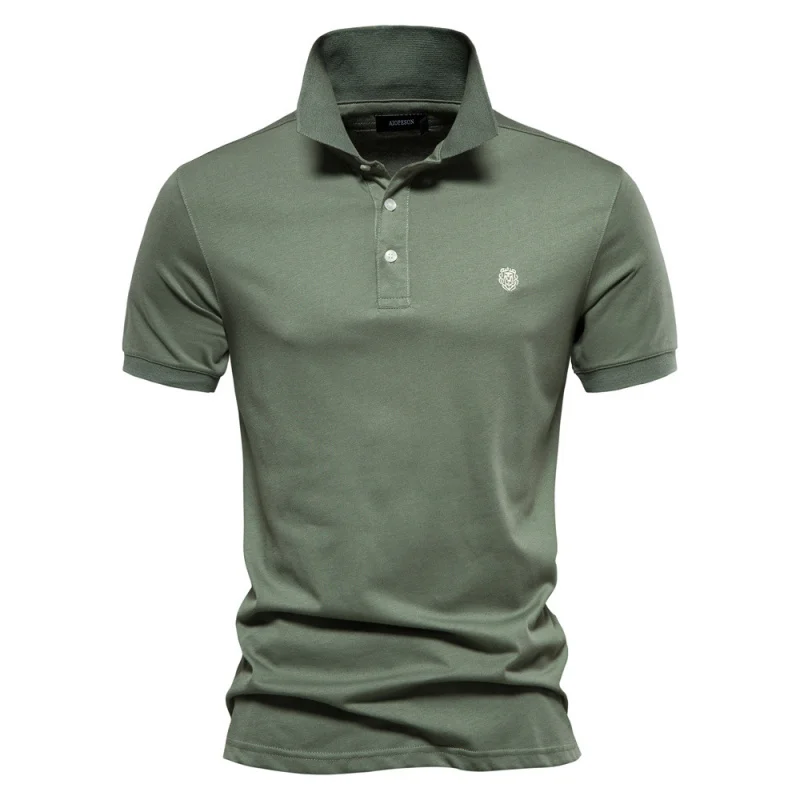 

2025 Spring/Summer New Cotton Collar Sportswear Men's European Polo Shirt Fashion Casual Men's Embroidered Short Sleeve T-Shirt