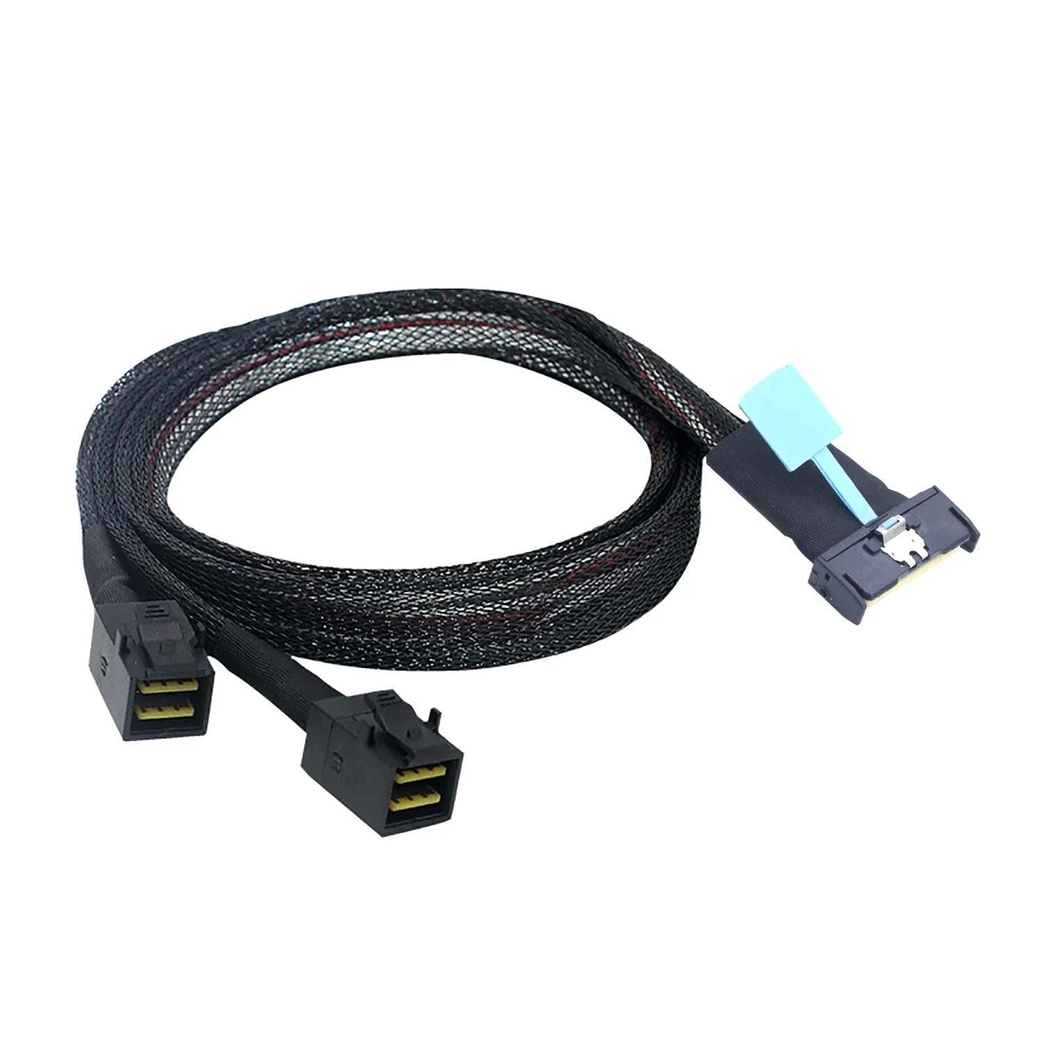 PCI-E 5.0 MCIO 8X 74Pin to 2X 36Pin Mini SAS HD SFF-8643 Extension Data and Cord Cable