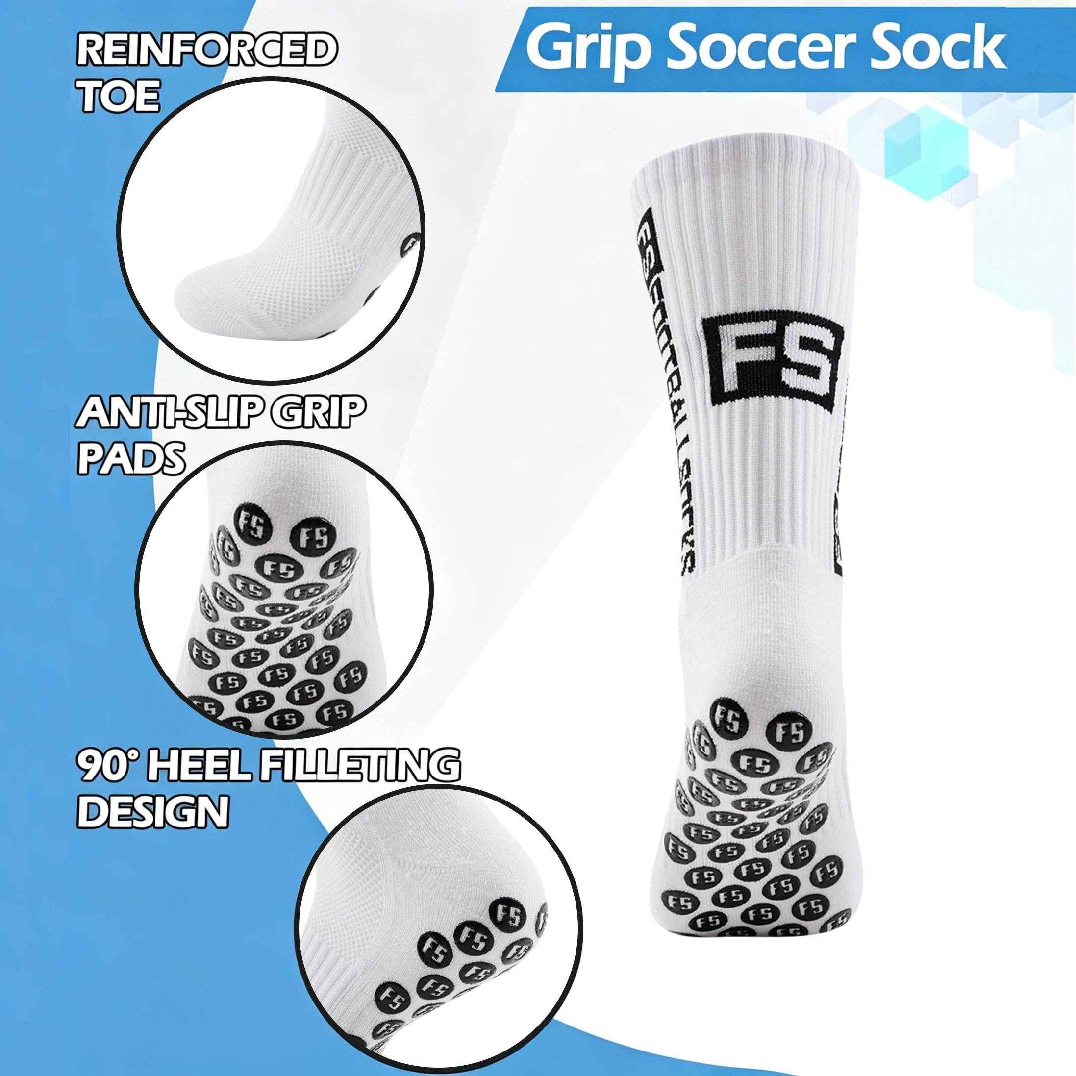 3-piece set for adult thickened short-tube socks leg guard plate strap set for men and women dispensing anti-slip god socks