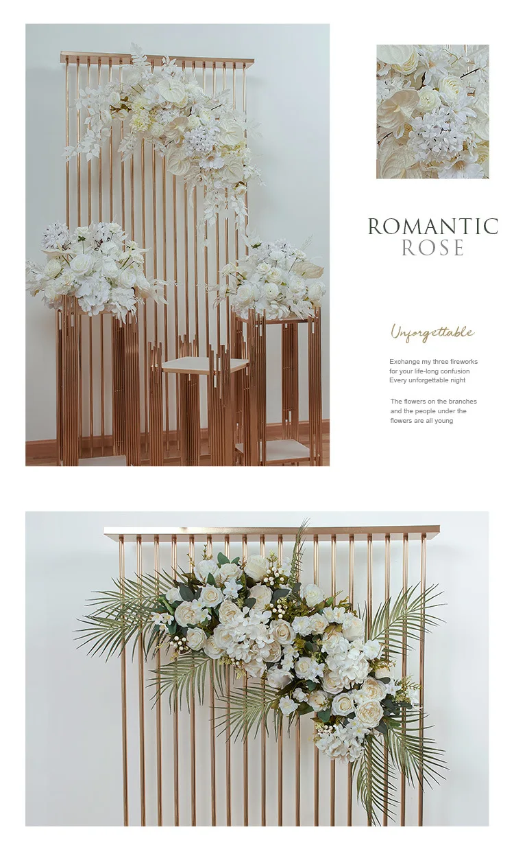 Vielseitige Weiße Künstliche Blumenreihe für Hochzeiten, Hängende Blumen für Wege, Deko-Set mit Kunstblumen für Schaufenster und Ausstellungen – Detail 8