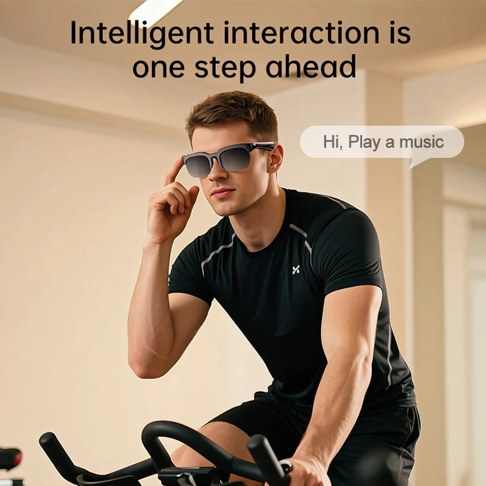 Smart Gläser Drahtlose Bluetooth 6,0 Stereo Kopfhörer Anruf Musik Outdoor Radfahren Sonnenbrille Sprachsteuerung HIFI Anti-UV Gläser