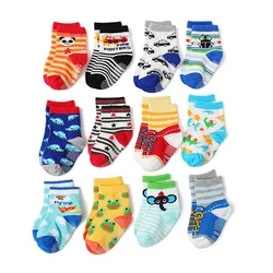 6Pairs/Lot Newborn Baby Non-Slip Socks Kids Boys Girls Cotton Cartoon Soft Sock Children Toddler Long Socks For 0-3 Years