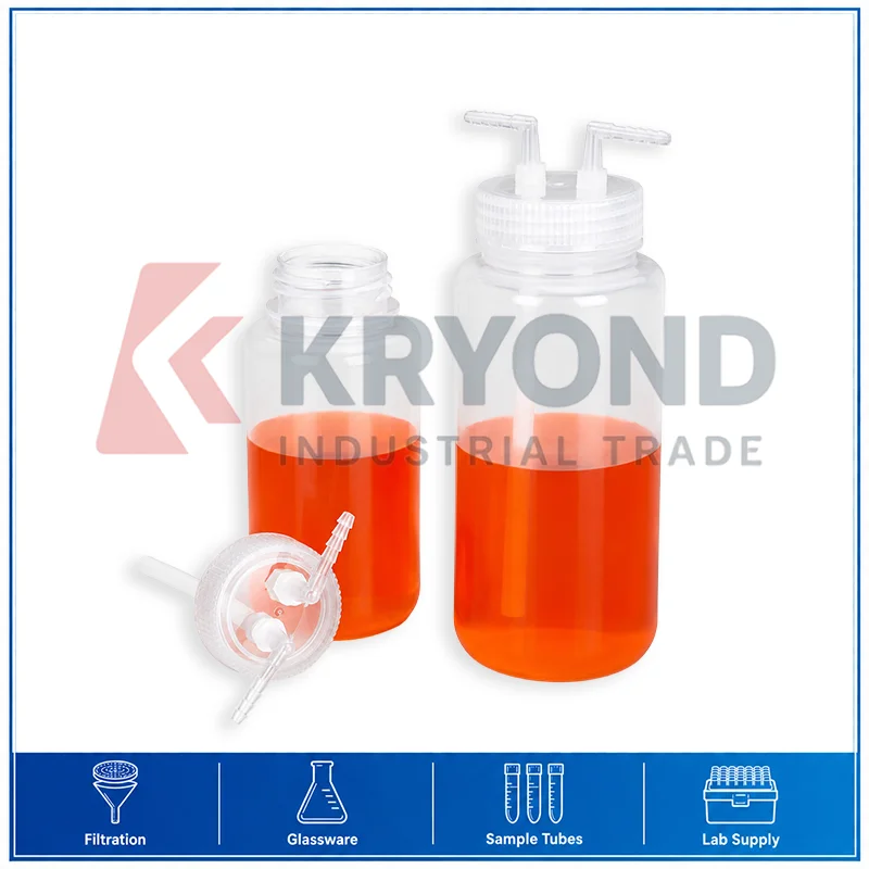 PP Plastic Wash Bottle 125ml Two Way Cap Liquid Dispensing Pack Lab Supply Application Series Laboratory Accessory Set 1PCS