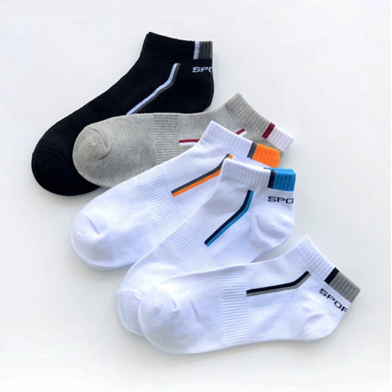 5 Pairs/Lot Spring Summer Men\'s Socks Breathable Ankle Cotton Sport Socks Mesh Casual Athletic Thin Short Sokken Size 38-48