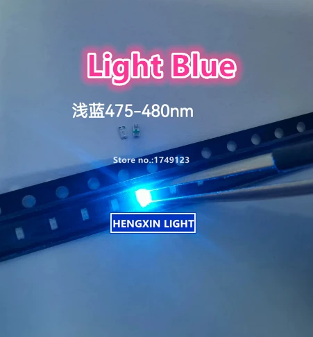 Super Bright 0603 SMD LED, Deep-blue 450-455nm, Light-blue 475-480nm, 1608 Light Emitting Diode