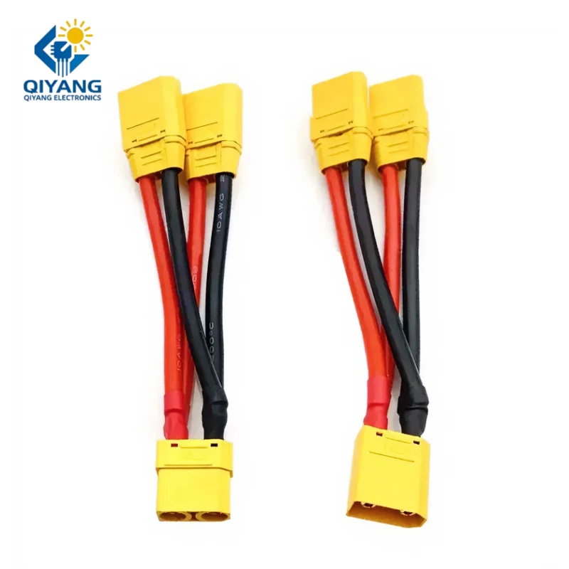 XT90 Parallel Battery Connector Male/Female Cable Dual Extension Y Splitter 3-Way 14AWG Silicone Wire for Battery Charger Motor