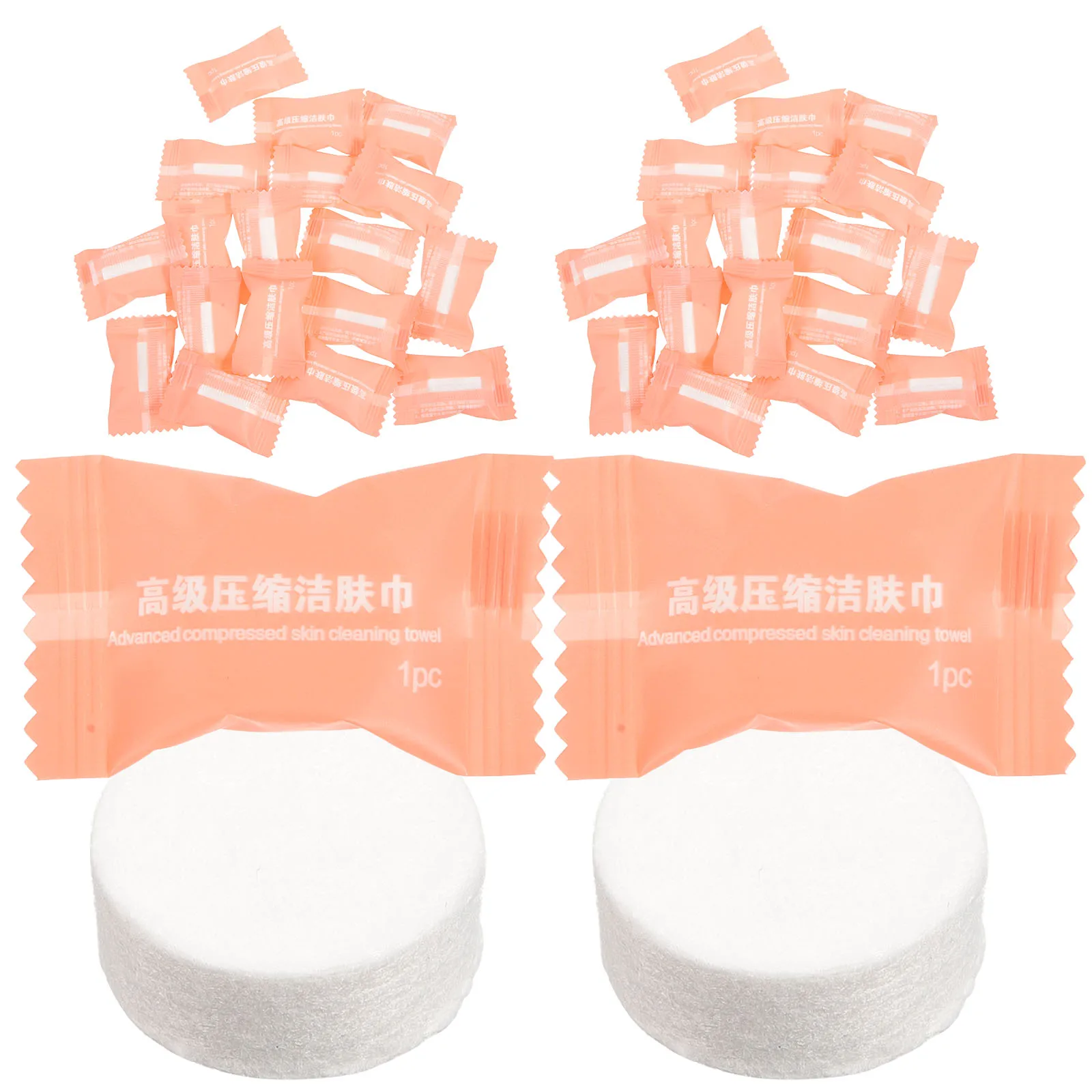 

50pcs Compressed Face Towels Disposable Travel Washcloth Compact Cotton Towel Tablets For Outdoor Hygienic Daily Use Facial