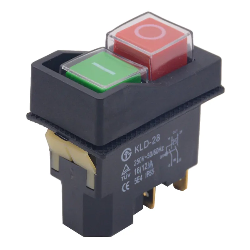 Wasserdichter IP55 Drucktaster Elektromagnetischer Schalter 4-polig AC250V 16(15)A Magnetstarter Sicherheitsschalter für Elektrowerkzeuge Maschinenwerkzeug – Detail 2