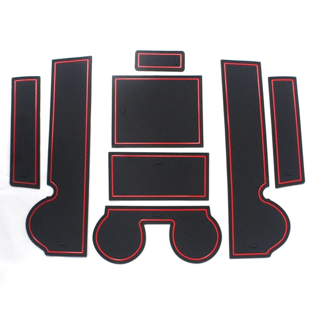 Anti-Slip Mat Car Door Groove Slot Latex Non-Slip Mat Interior Cup Cushion Car-Styling 8pcs For Mitsubishi Lancer EX 2010-2015