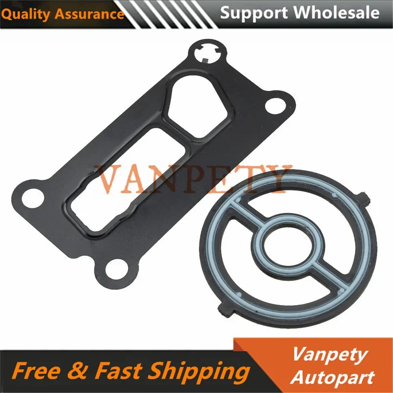 1S7Z6A642AAA LF0214342 LF0214700 2Pcs Engine Oil Cooler Filter Housing Gasket Seal Fit for Mazda 3 5 6 CX7 MX5 Miata Tribute New