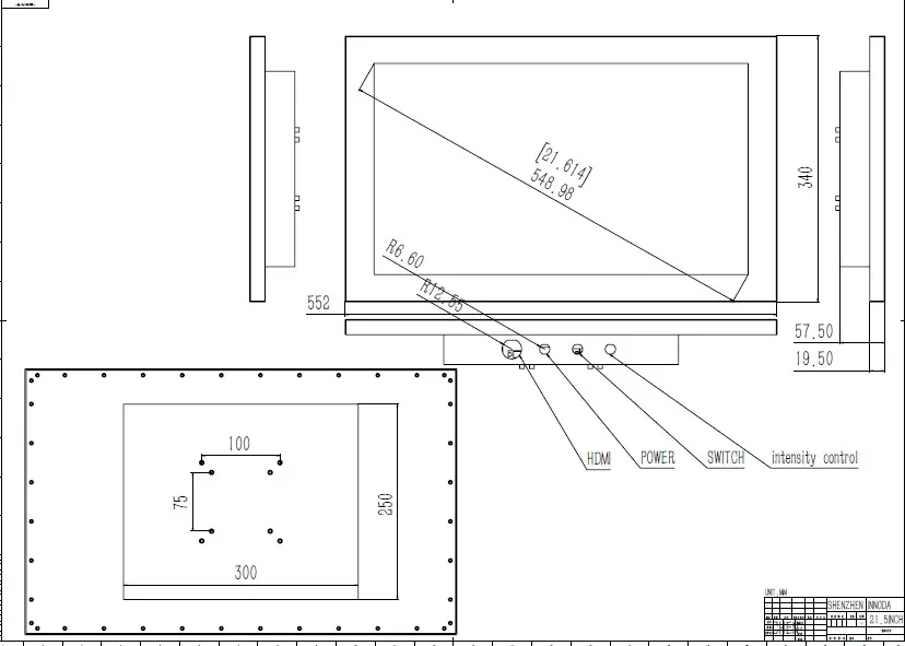Monitor touchscreen industriale per esterni LCD ad alta luminosità da 15 17 19/21 pollici impermeabile IP65 IP67 marino