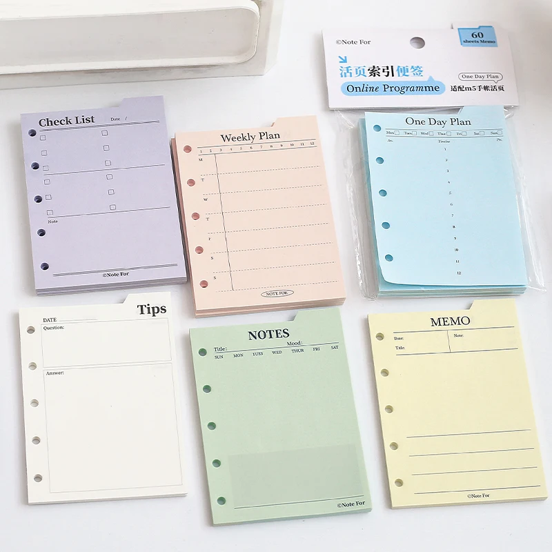 60 Sheets Weekly Plan Memo Pad Decoration Scrapbooking Diary DIY Index Message Notes Paper Notepad School Stationery