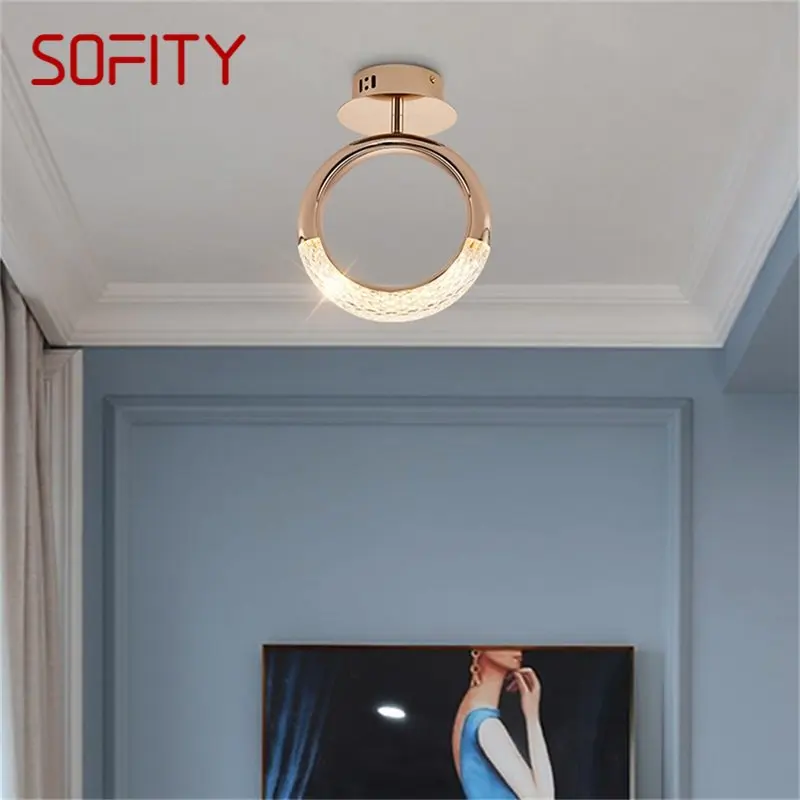 

SOFITY LED Ceiling Lighting Nordic Creative Round Ring Lamp Fixtures Home for Stairs Aisle Decoration