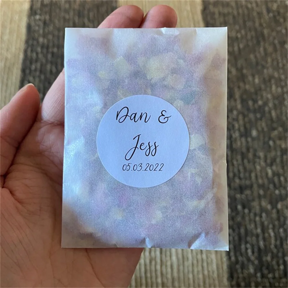 20PCS Biodegradable Confetti | Frosted Confetti Packets | Confetti Bags | Flower Petal Confetti |Ready Made | Personalised White