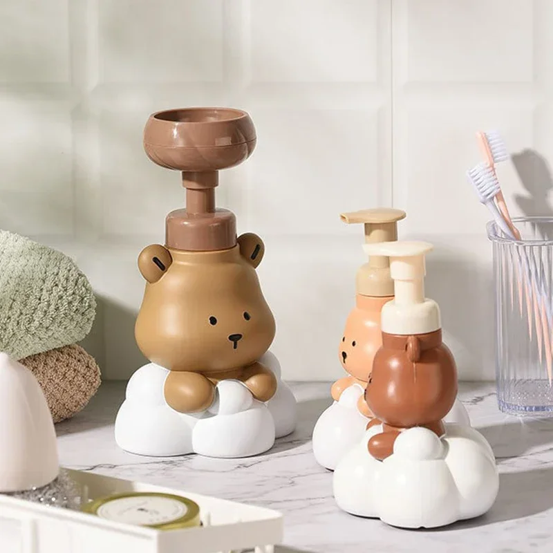 250/500 ml Schaum Spender Bad Cartoon Bär Presse Hand Sanitizer Shampoo Dusche Gel Pumpe Flasche Tragbare Nachfüllbare Behälter