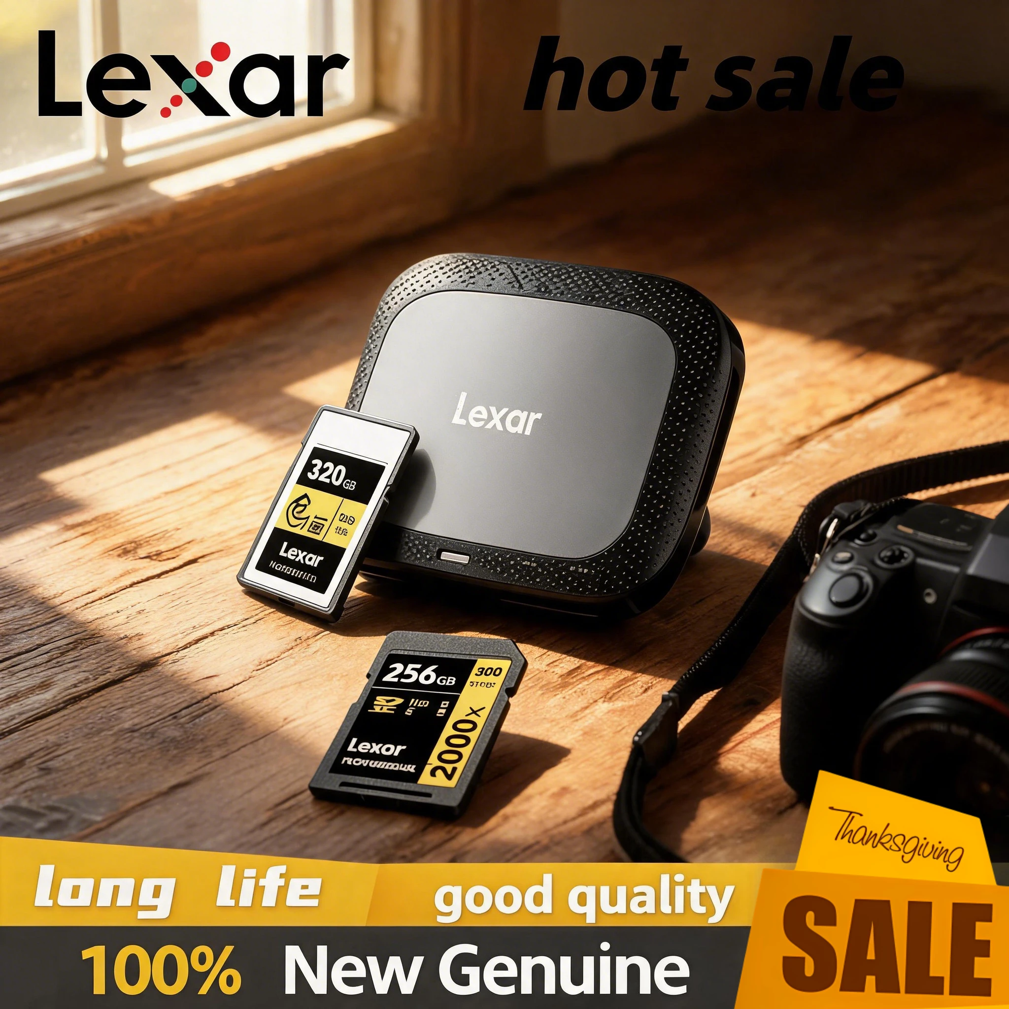 Lexar Powered 2 in 1 USB C Card Reader 10Gbps USB 3.2 Gen2 for CFexpress Type A SD 8K Hi Speed 100% Brand New
