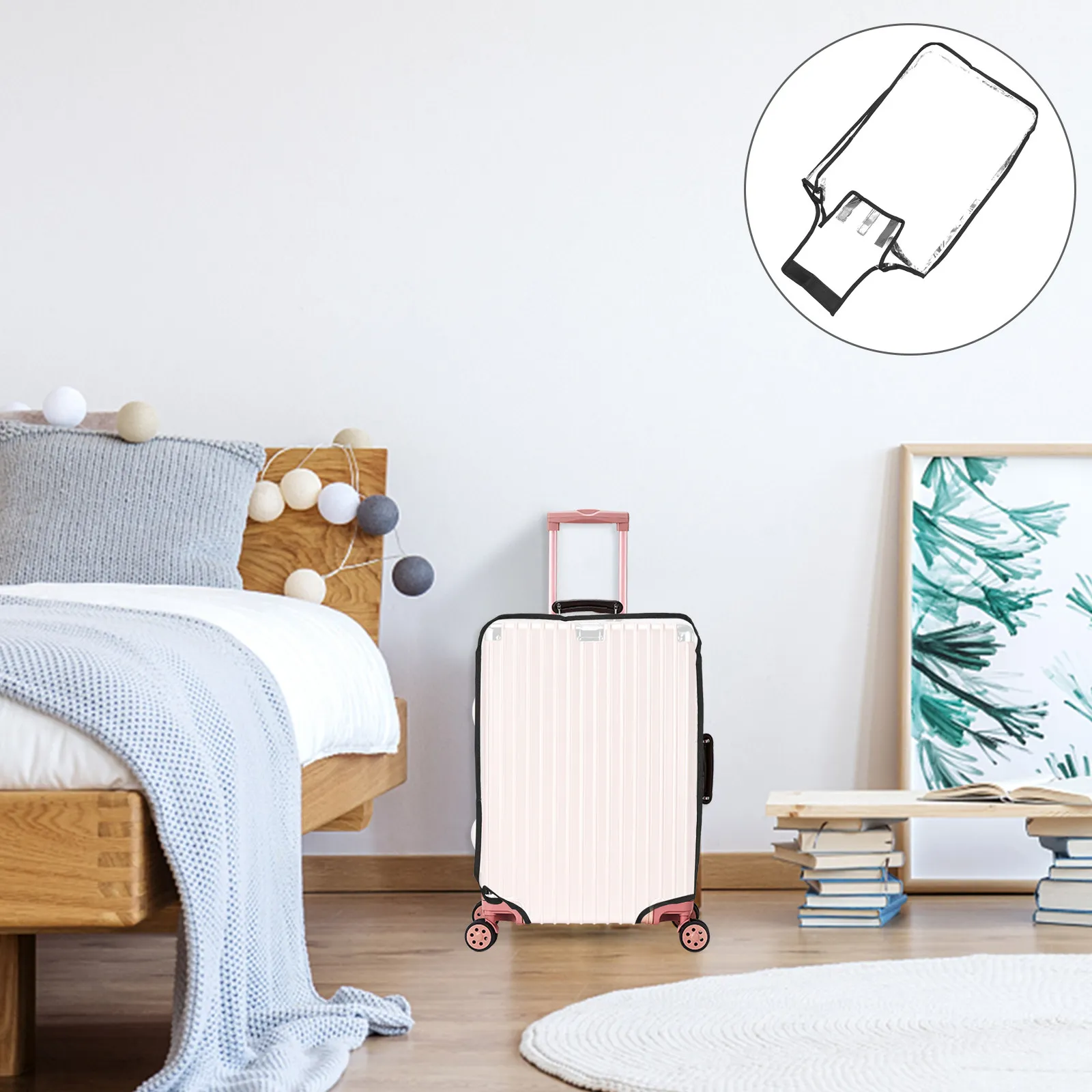 

1pc Transparent Pvc Luggage Cover Waterproof Dust Scratch Resistant Protector For 20 Inch Suitcase Trolley Case