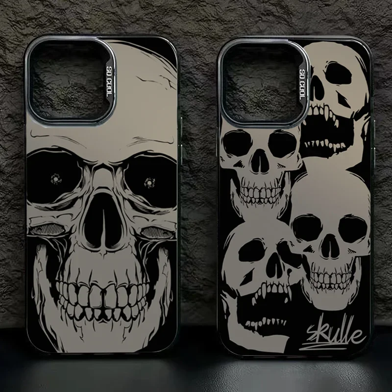 Case For Samsung Galaxy A55 Case A16 A54 A53 5G A34 A35 A33 S24 S23 S22 S21 S25 Ultra Plus FE Cover Four Skull Horror Halloween