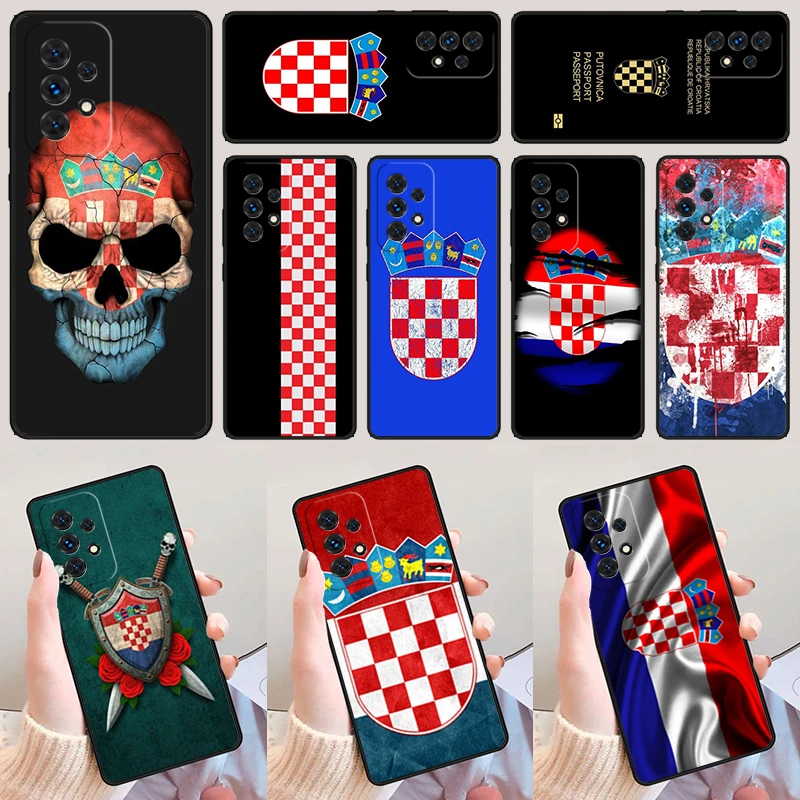 Croatia Passport Flag For Samsung Galaxy A52 A72 A73 A20e A21S A50 A70 A11 A12 A42 A31 A40 A51 A71 A32 A80 A91 Phone Case Cover