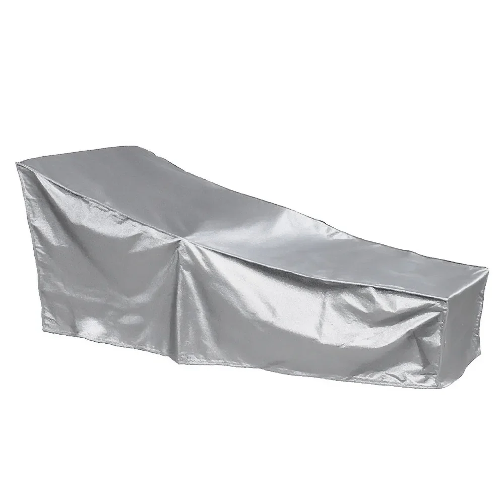 HLH Oxford Cloth Chaise Lounge Cover UV Resistant Full Coverage Lounge Chair Cover Anti Aging Windproof Recliner Protective Cove