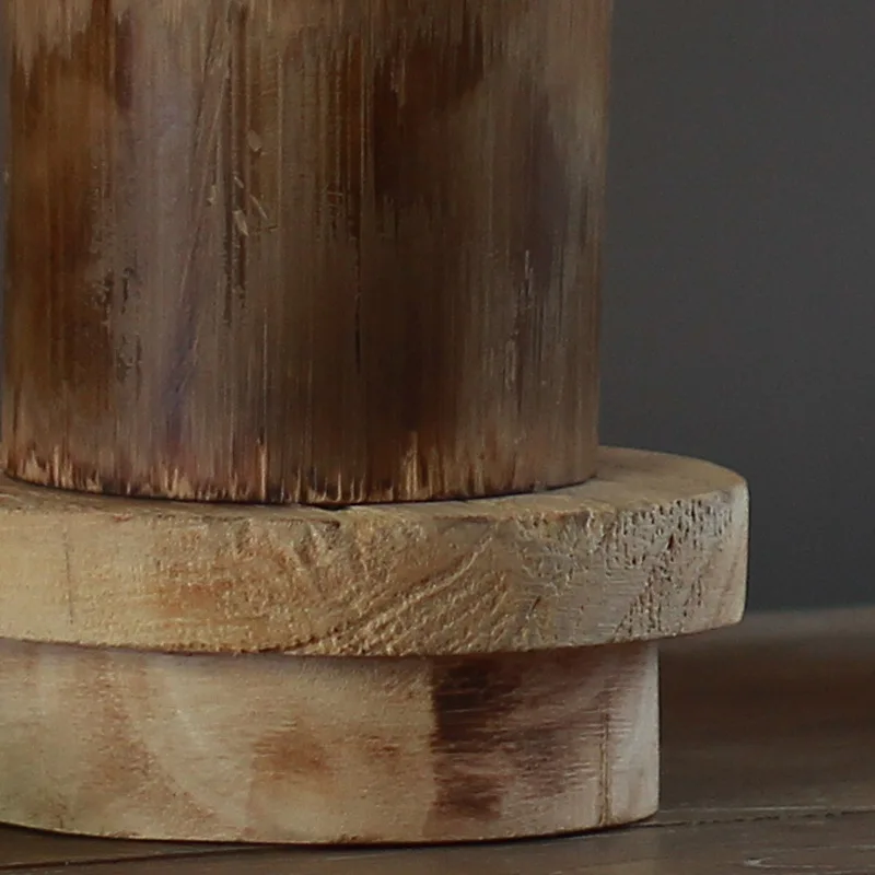 Lámpara de pie artesanal de madera de seda de bambú hecha a mano, lámparas decorativas pastorales cálidas para casa de familia