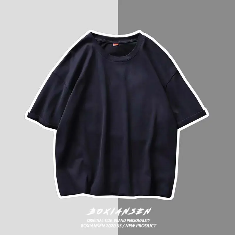 Solid color short-sleeved t-shirt black