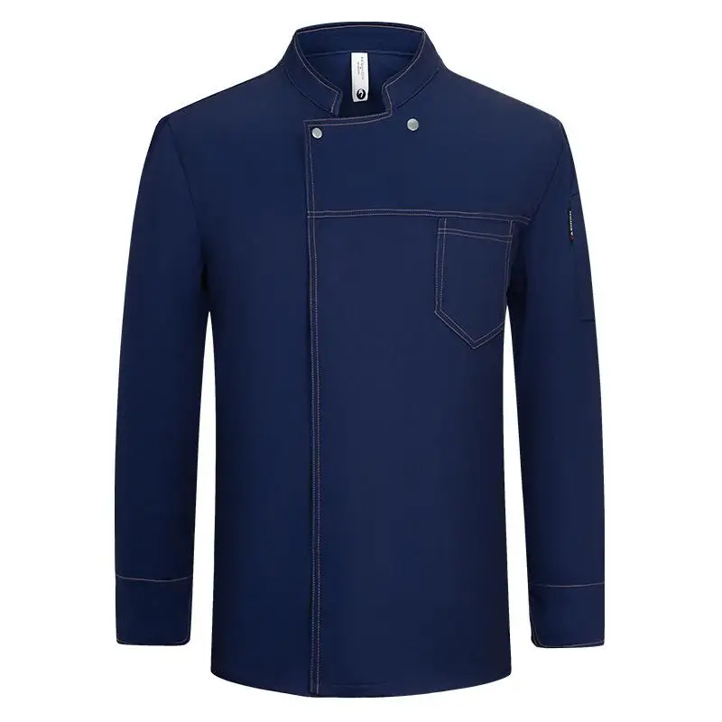 

Куртка-униформа для шеф-повара на заказ с логотипом, индивидуальным дизайном и узором, мужская рабочая одежда для кухни с длинным рукавом, поварской халат