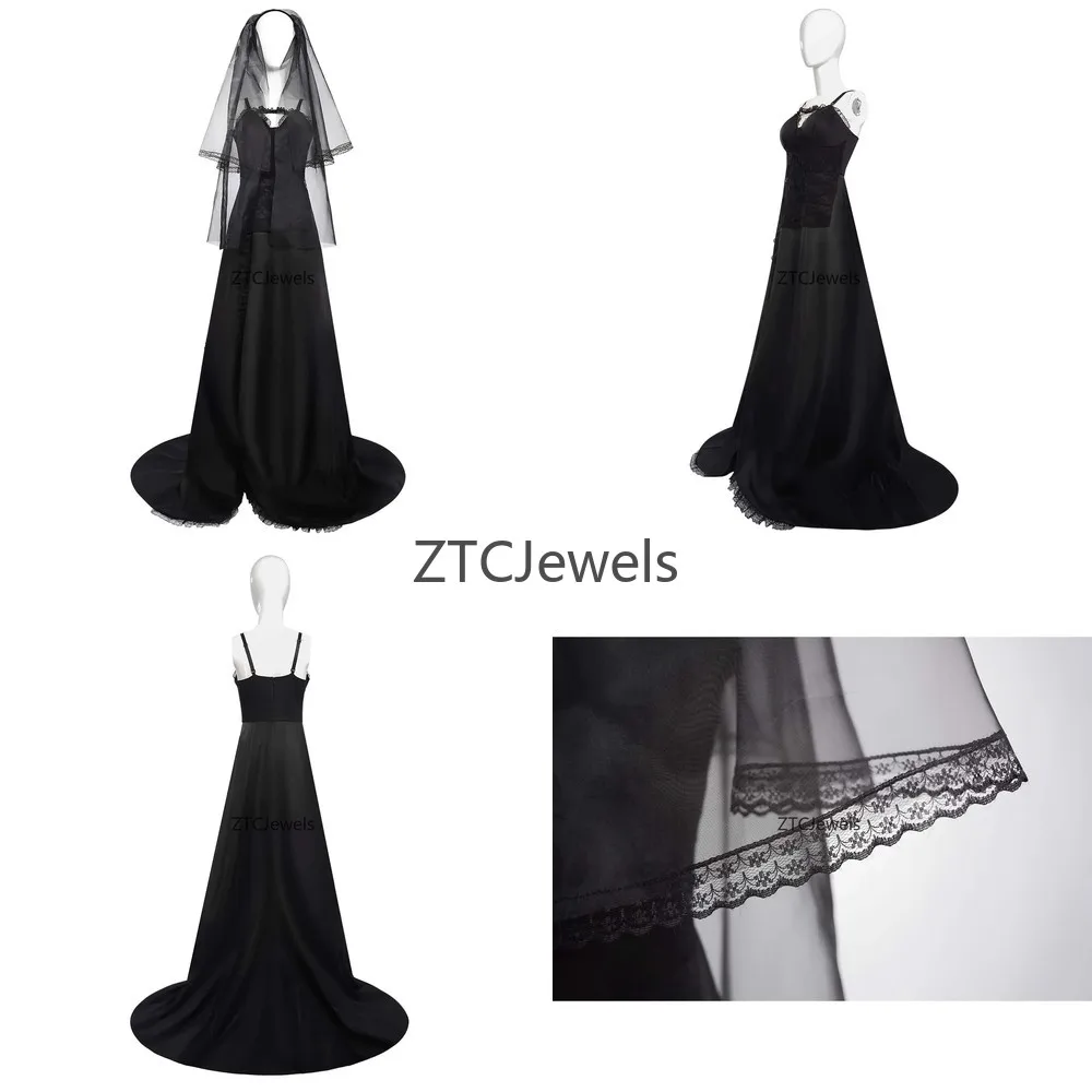 

Cosplay Black Swan Wedding Dress Bride Dark Long Skirt Costume for Stage Performance