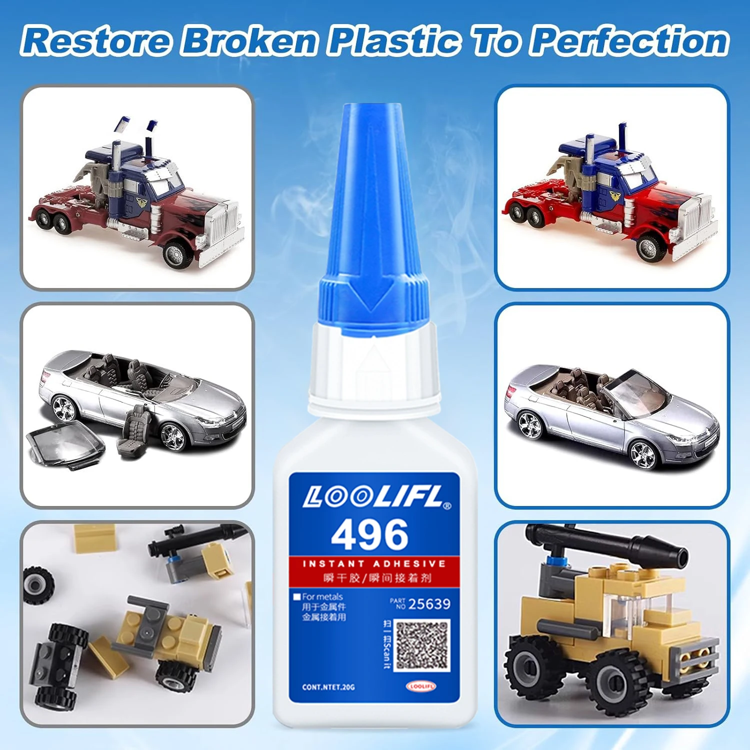 Strong plastic adhesive models are suitable for micro model 3D printing, automobiles ABS、PVC、 Acrylic, handmade product adhesive