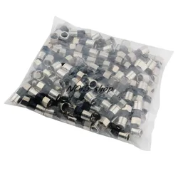 100Pcs Waterproof Extruded F Head/all Copper/wired Set-top Box Connector 75-5 Rg6 Inch F Head 24 Universal Metric/Inch thread