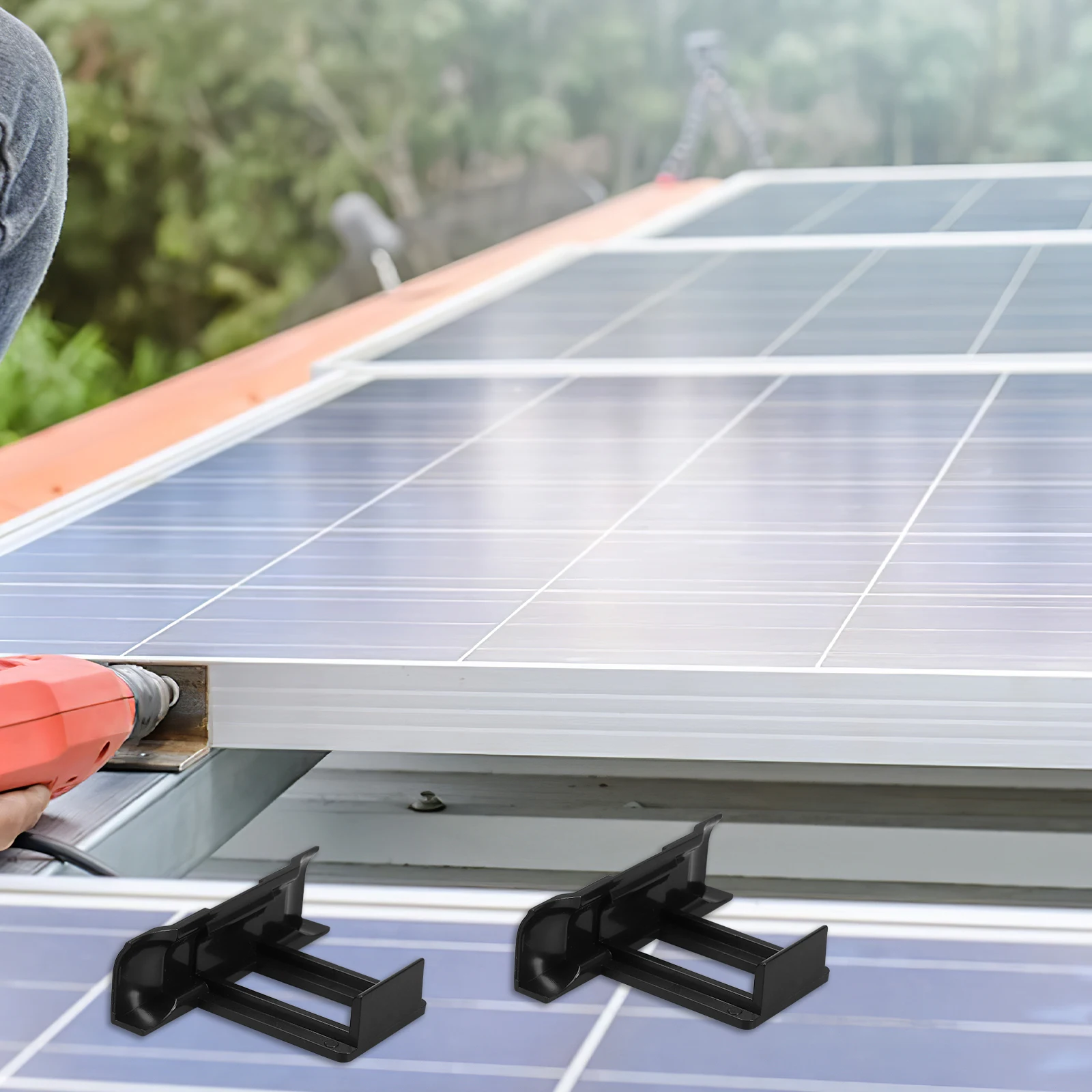 

10Pcs Photovoltaic Panel Drainage Buckle Lightweight Solar Panel Clips Quick Install Remove Stagnant Water Plastic Clip