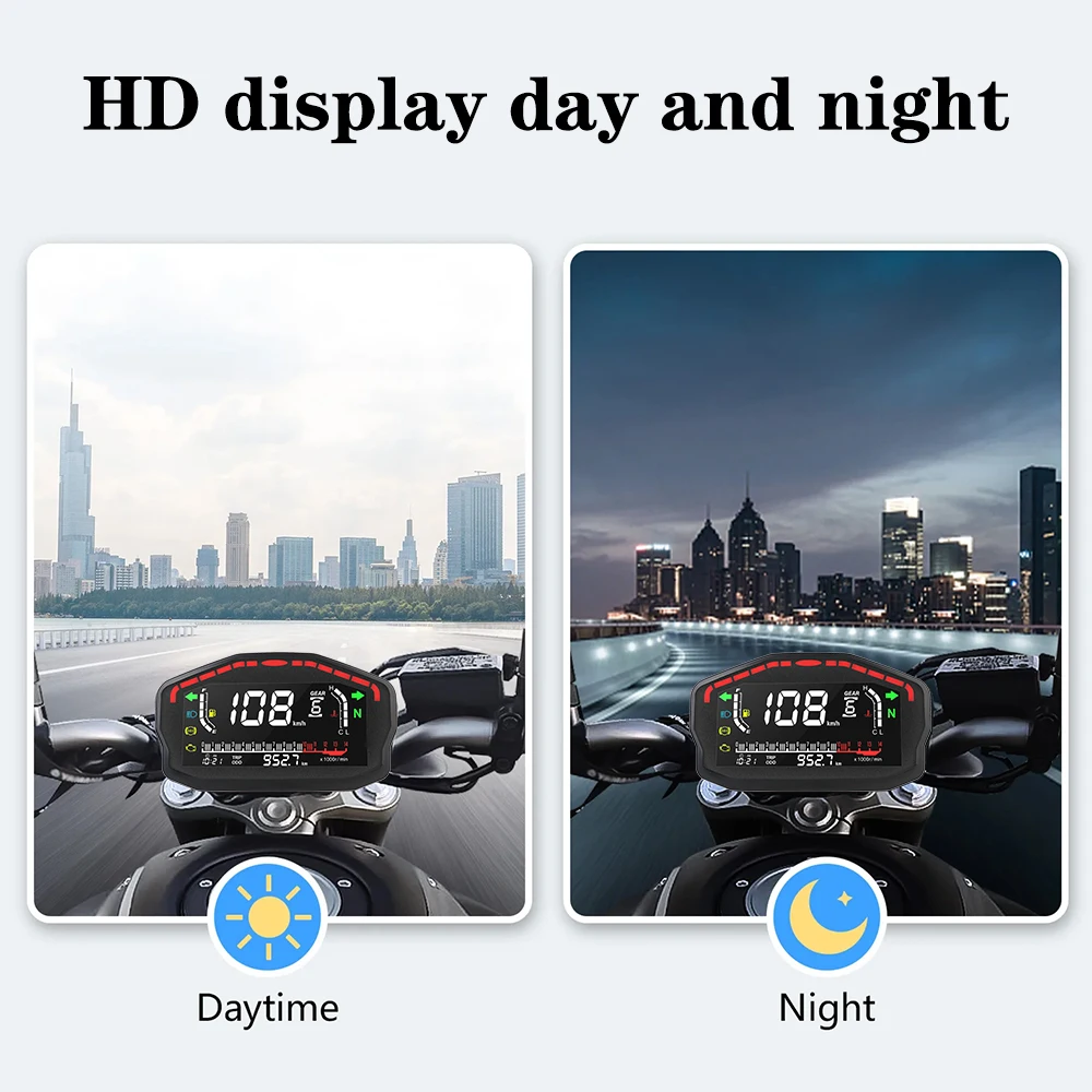 Moto Refit LED Tachometer Indicator 2/4 Cylinder Motorcycle Digital Speedometer Retro LCD Odometer Universal Scooter ATV Meter