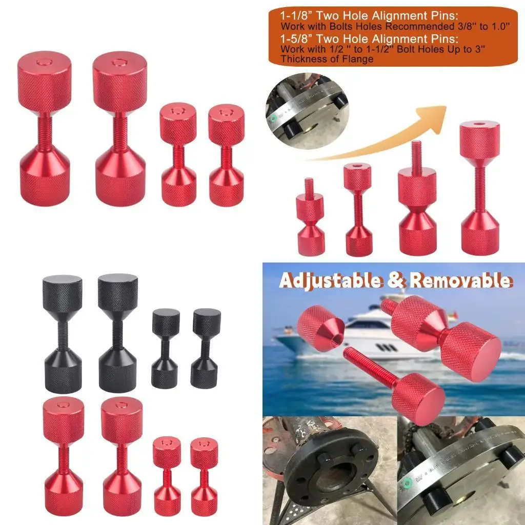 Alignment Pin for 1-1/8 Inch Flange Positioning, Aluminum Large and Small Pair Set for Machinery Service Crews