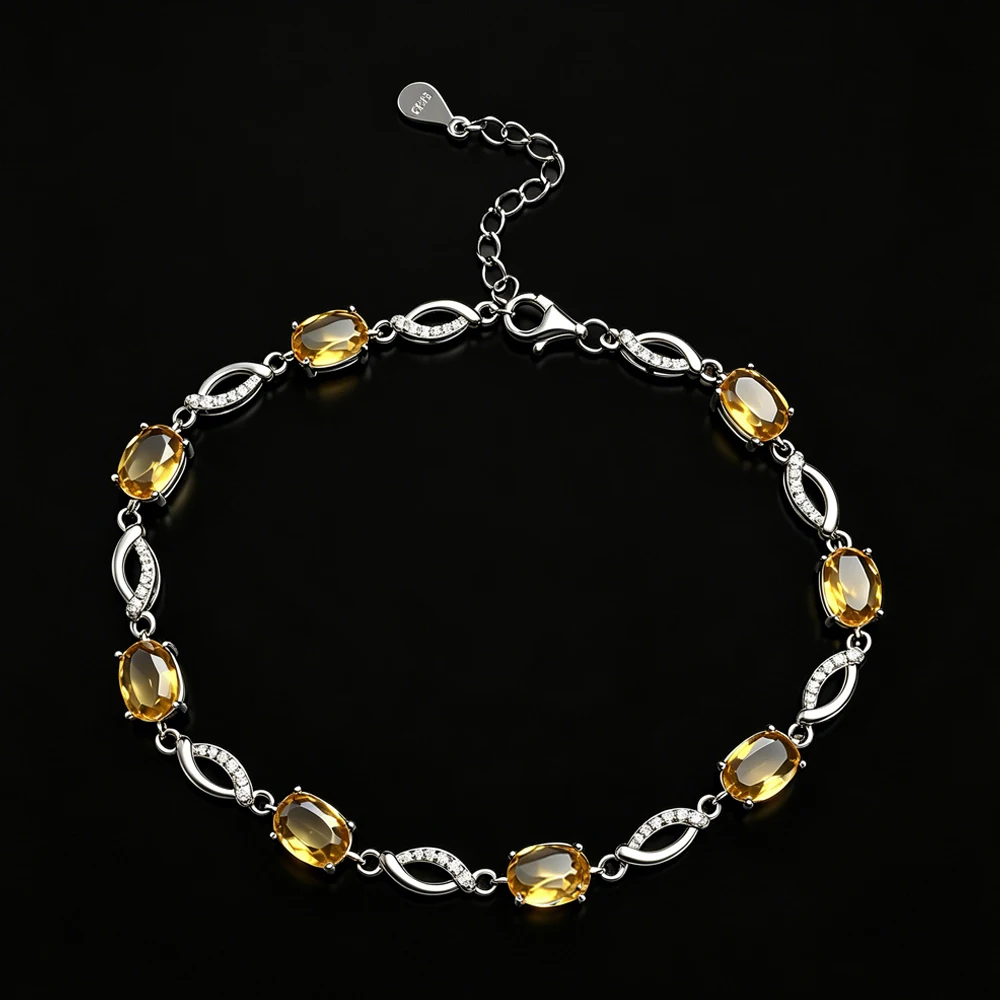 Zultanite Bracelet Sterling 925 Silver Oval Cut 5*7mm Created Sultanite Color Chance Fine Jewelry for Women Wedding Party Gift