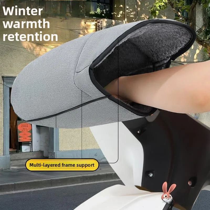 Thiened Fce Handlebar Covers for  Vehicles Motorcycle Waterproof Windproof Winter Hand Protection Universal Tric...
