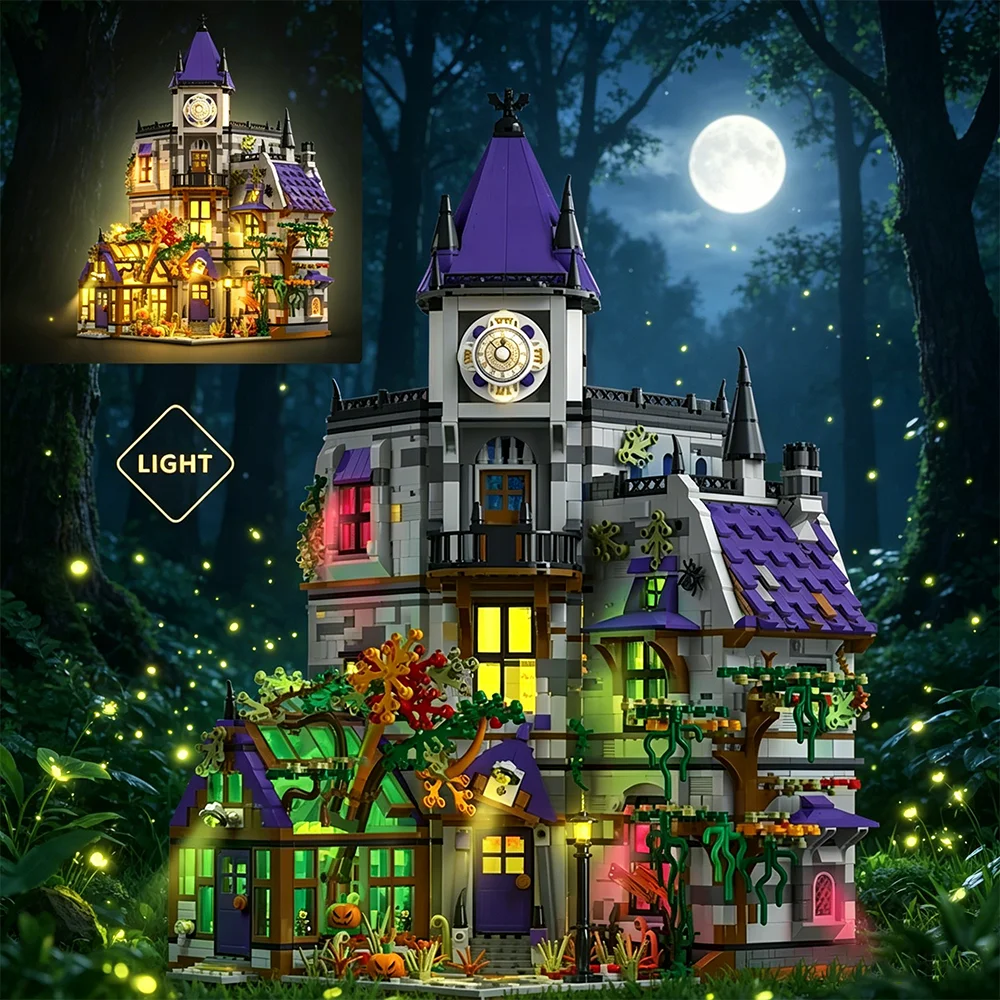 

4190PCS Building Blocks Toys With Light MOC Creative House Model Mystery Mansion Assembly Brick Toys For Birthday Chrismas Gifts