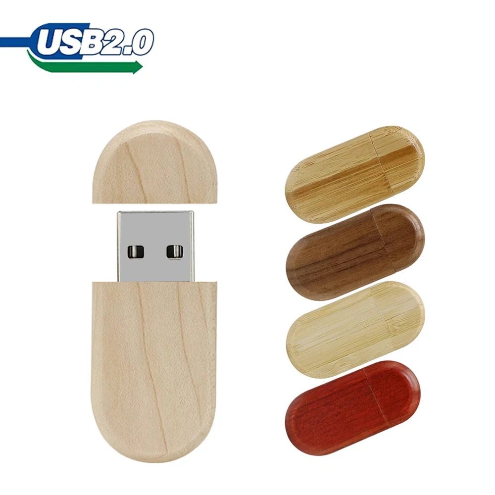 30pcs/lot Custom Logo Free Shipping 2.0 USB Flash Drive 4GB 8GB 32GB 64GB Wooden Pendrive 16GB Photography Gift Memory stick