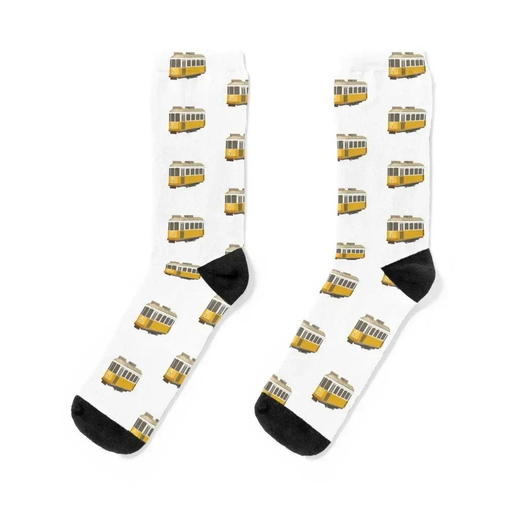 

Lisboa Tram Pattern Socks hip hop loose hiking Socks For Girls Men's