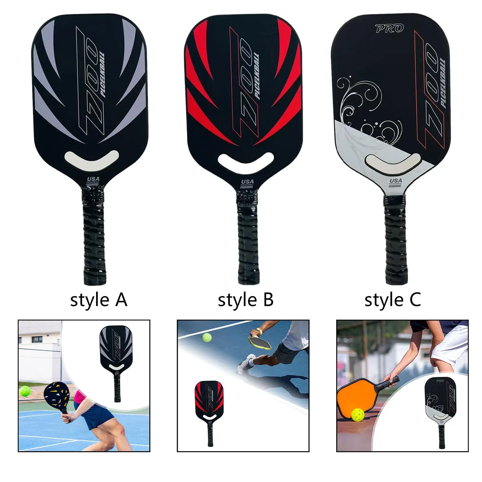 

Портативная ракетка Pickleball Paddle с удобной ручкой, бесшовная, профессиональная, легкая для начинающих, ракетка Pickleball толщиной 14 мм