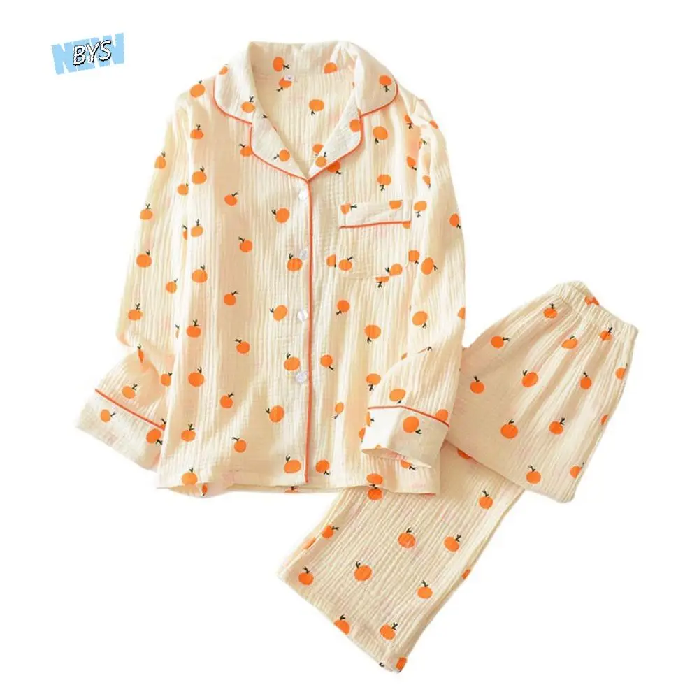 

Cute V-neck Fruits Pajamas Suit Sweet Homewear Two Piece Nightwear Loose Short-sleeves Women Short Sleepwear Home