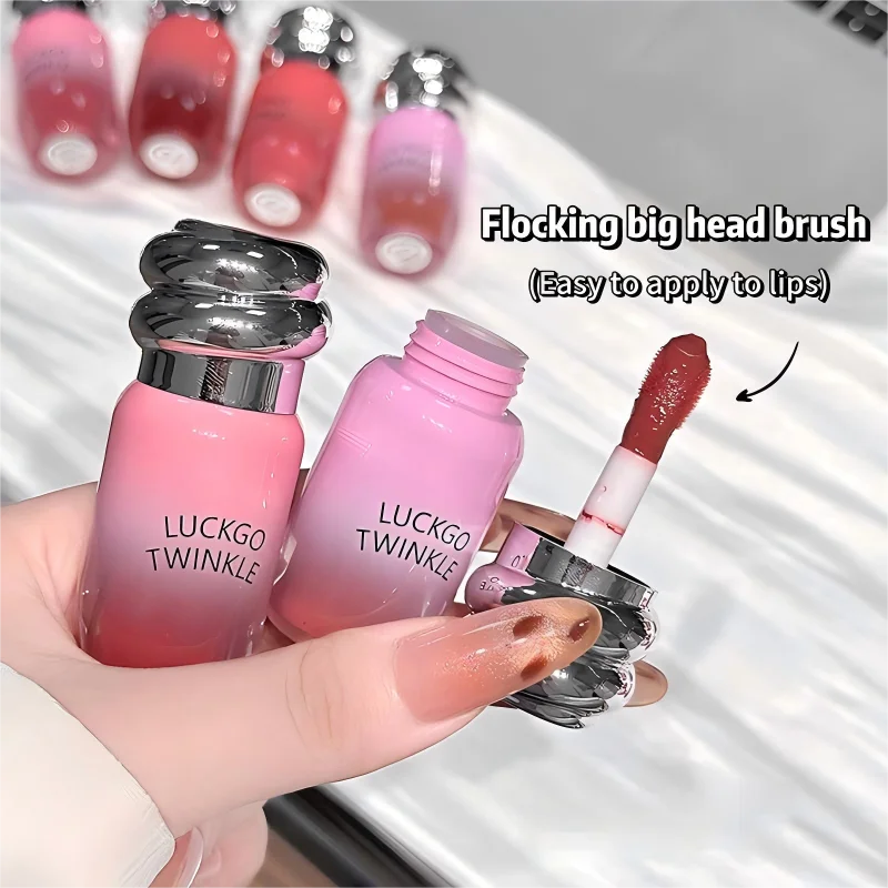 6 ألوان مرآة مائية خفيفة ملمع شفاه 6 ألوان مصطبغة للغاية لترطيب الشفاه، مكياج شفاه لامع يدوم طويلاً